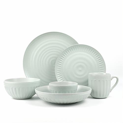 embossed dinnerware solid glaze