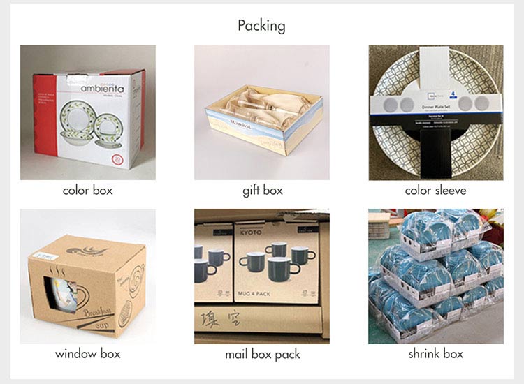 custom dinnerware set packing