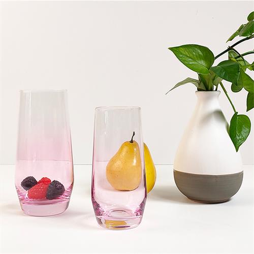 tumbler glass with pink color