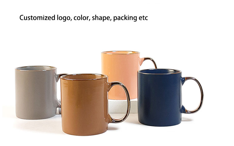 12oz ceramic mugs with metallic rim wholesale