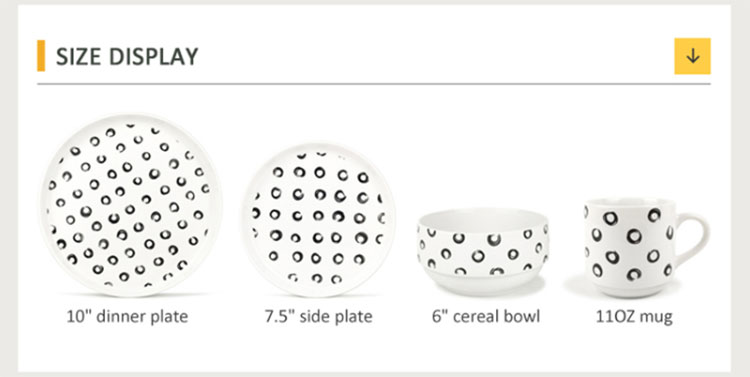 porcelain dinner set with geometric design