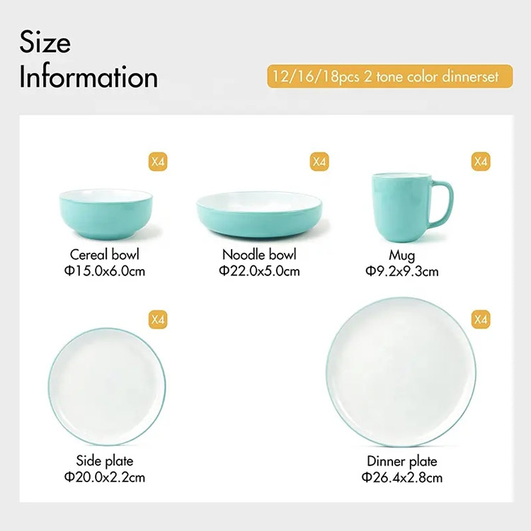 20pcs two-tone ceramic dinnerware set