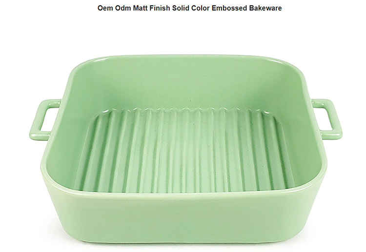 mint embossed ceramic bakeware