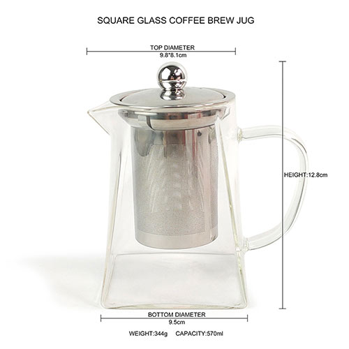 high-quality custom glass teapot