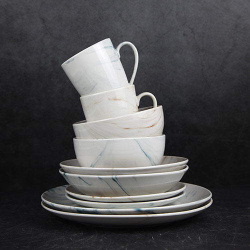marble glazed porcelain dinnerware set