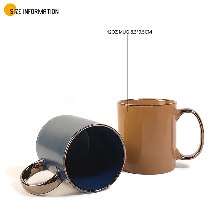 ceramic mugs with metallic rim