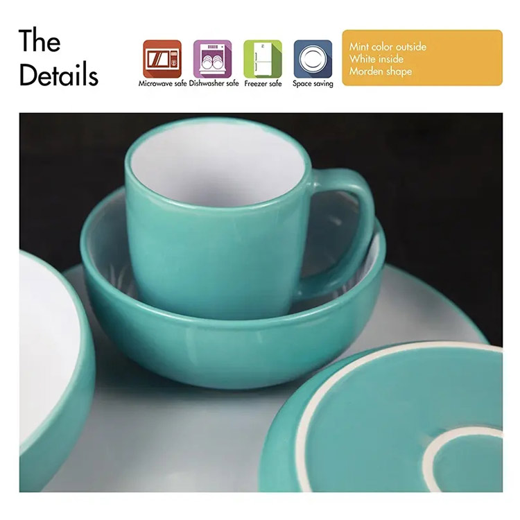 20pcs two-tone glazed tableware set