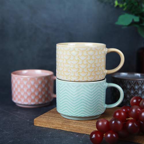 bulk buy stackable ceramic mugs