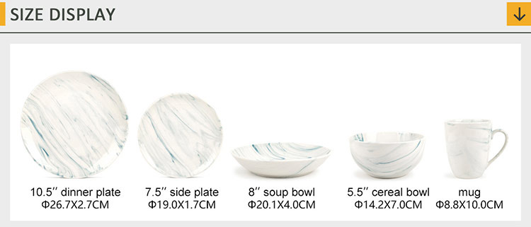 porcelain marble textured dinnerware
