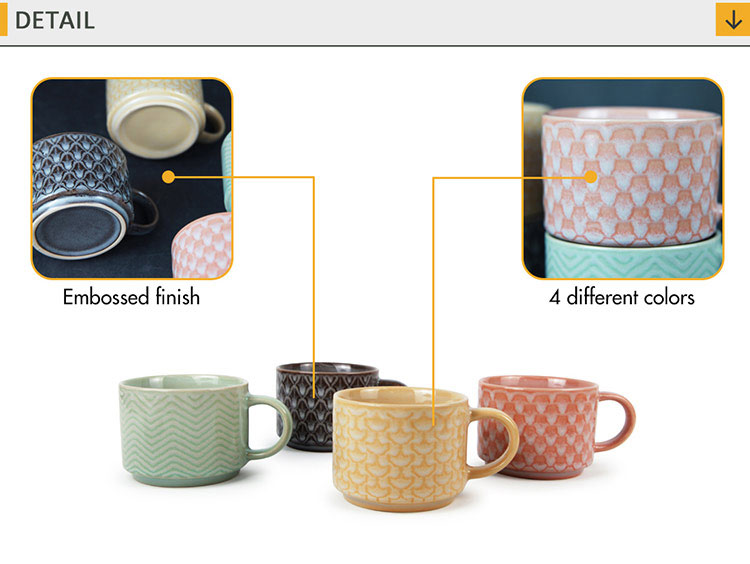 stackable ceramic mugs wholesale supplier