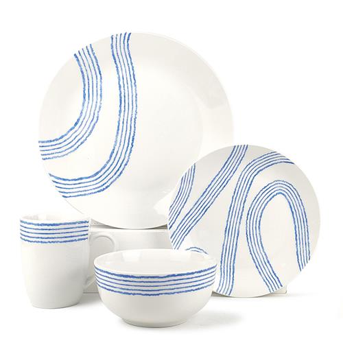 Wholesale Porcelain Linear Dinnerset with Decal