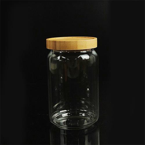 transparent glass storage jar