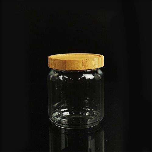 transparent glass storage jar