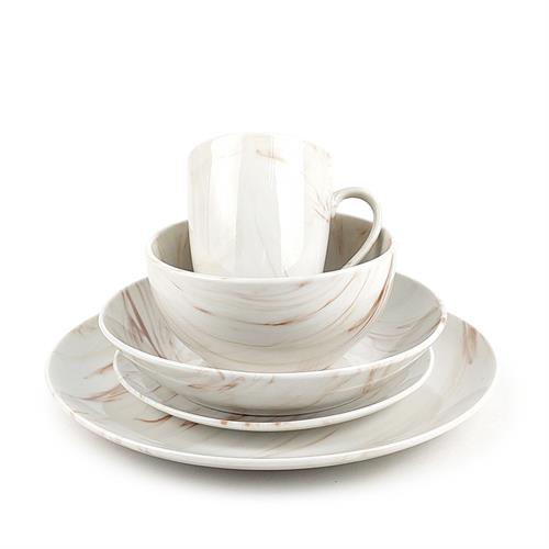 dinnerware with marble glaze