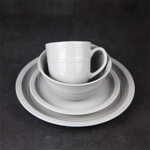 solid glazed embossed dinnerware