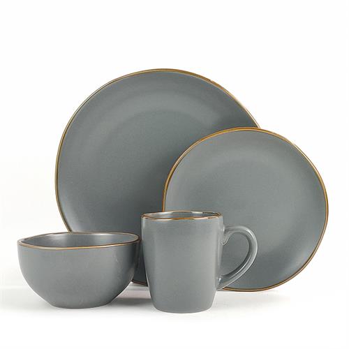 solid glaze dinnerware with rim