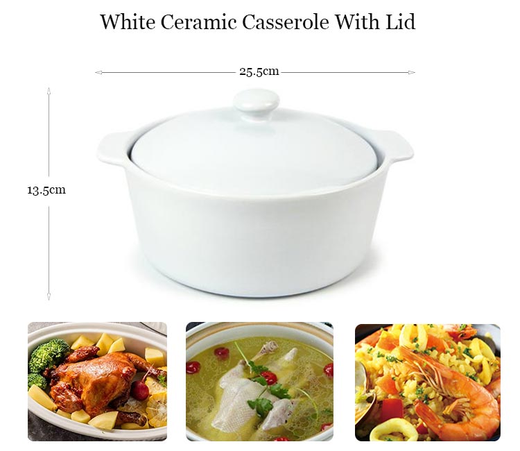 white ceramic casserole with lid