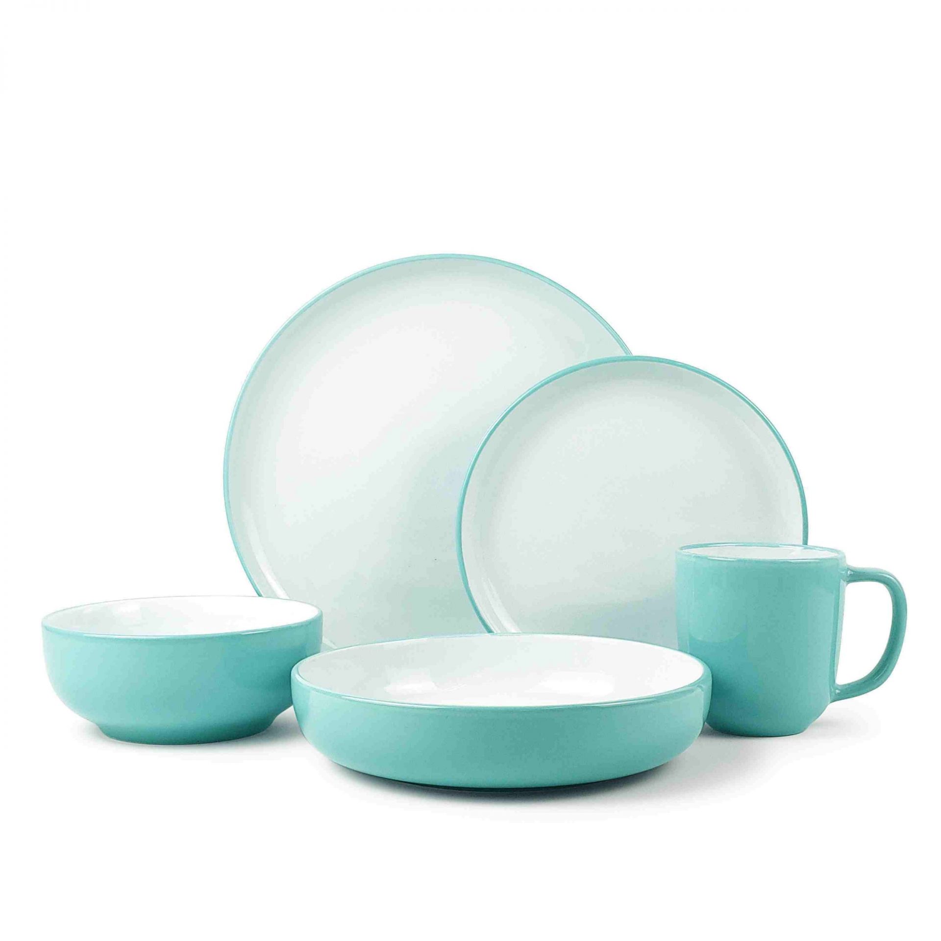 2 tone stoneware dinnerware set