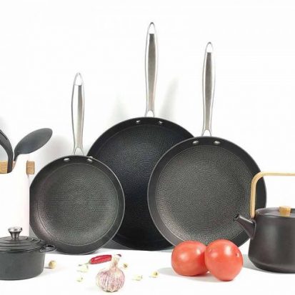 3pc fry pan set with handle
