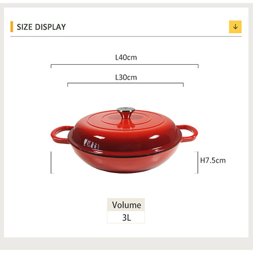 3L cast iron shallow casserole dish wholesale