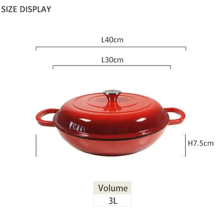 3L cast iron shallow casserole wholesale