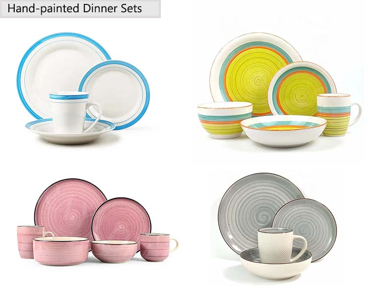 hand-painted ceramic dishes set