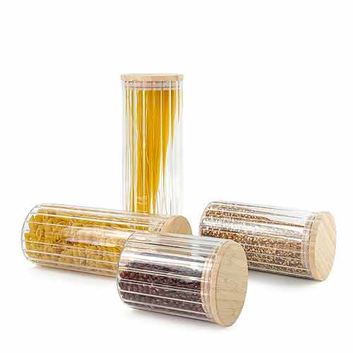 wholesale emboss glass storage jar set