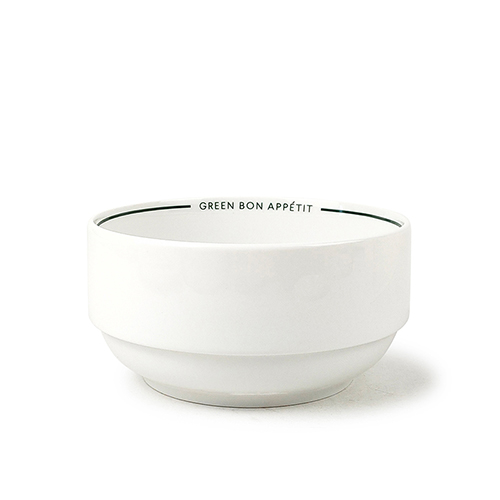 porcelain white bowl with words