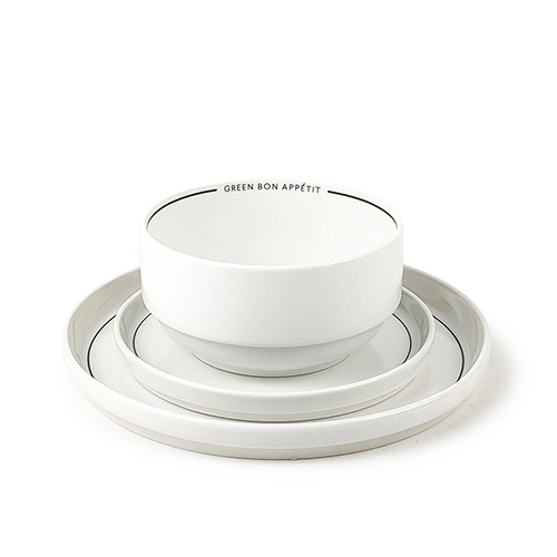 wholesale 12pcs porcelain dinnerware with words