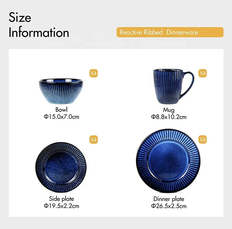 dark blue reactive tableware set wholesale