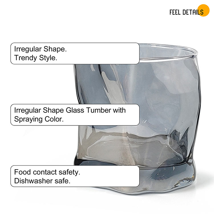 irregular spraying color glass tumbler wholesale