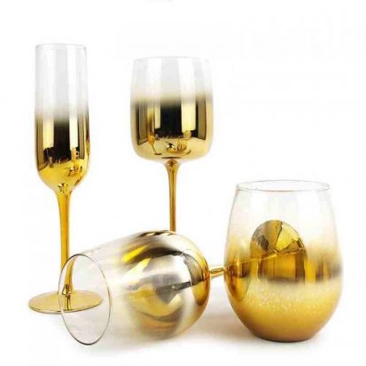 gold wine glass set for sale