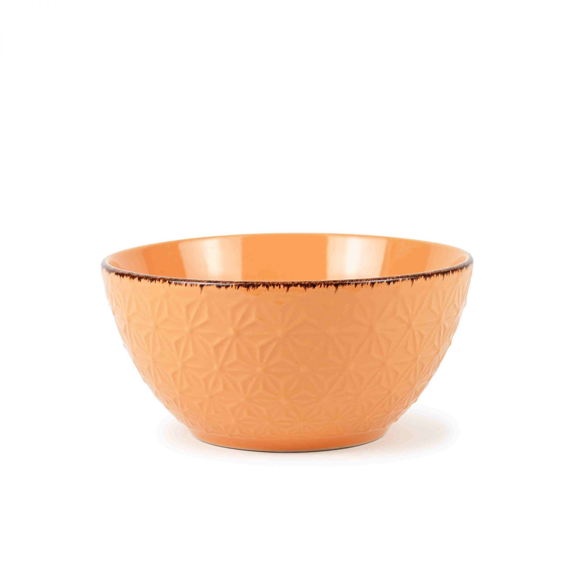 embossed stoneware bowl