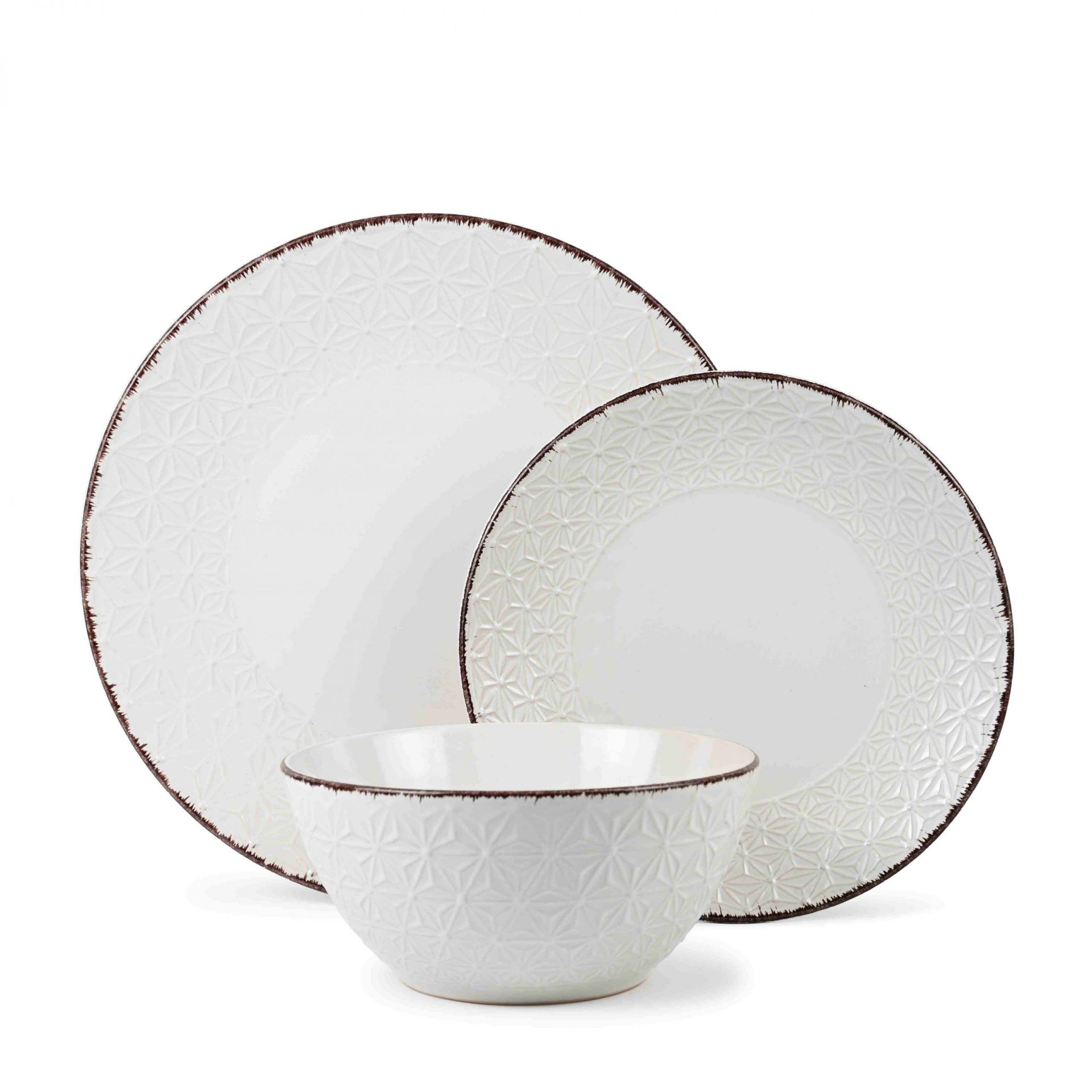 embossed stoneware tableware