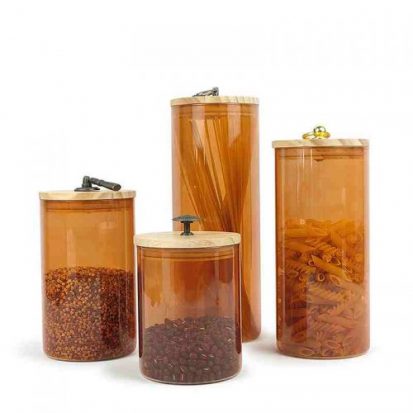 glass jar food storage with lid