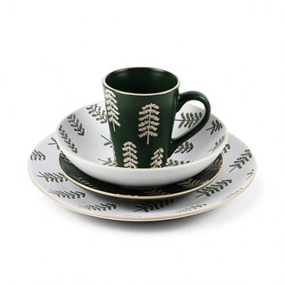 round embossed dinner set