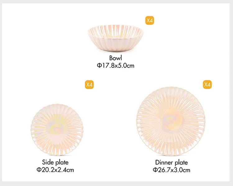 pink pearl glaze dinnerset wholesale supplier