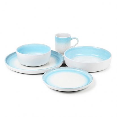 sky blue reactive dinnerware set