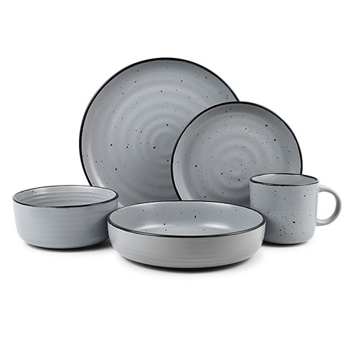 16 pcs speckle ripple round dinner set