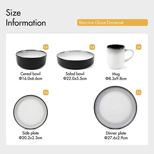 black white dinnerware set for sale