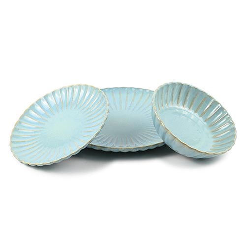 reactive glaze scalloped dinner plates