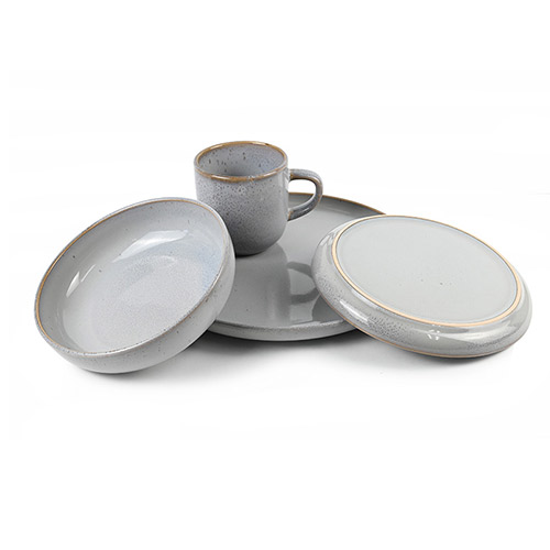 matt finish grey reactive dinner set