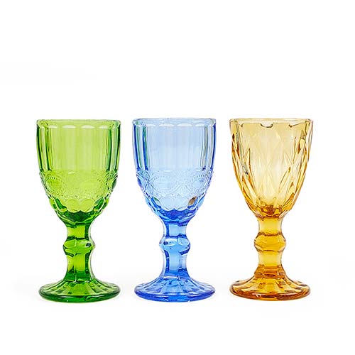 embossed wine glass for sale