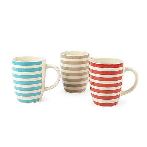 stripe pattern hand painting ceramic mug