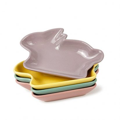 bunny shape ceramic plate set