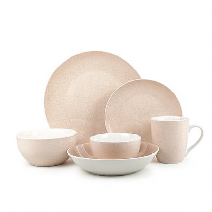 pad printing pink porcelain dinner set