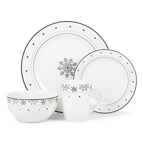 snowflake pattern ceramic dinner set