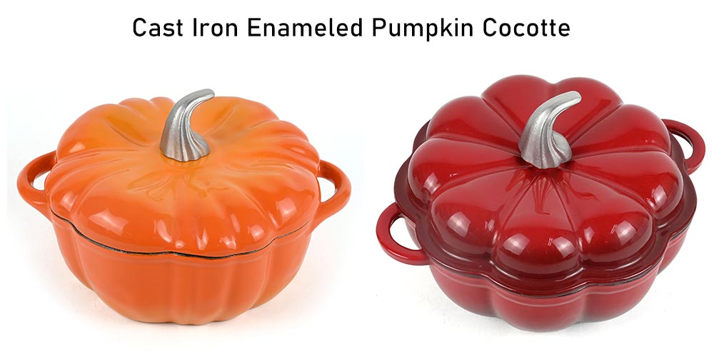 cast iron enameled pumpkin cocotte