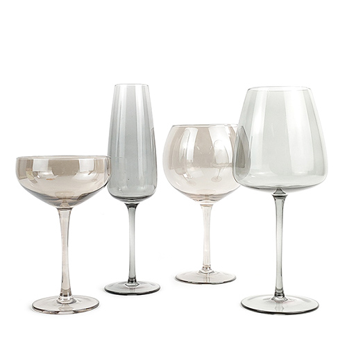 grey color handmade wine glasses set