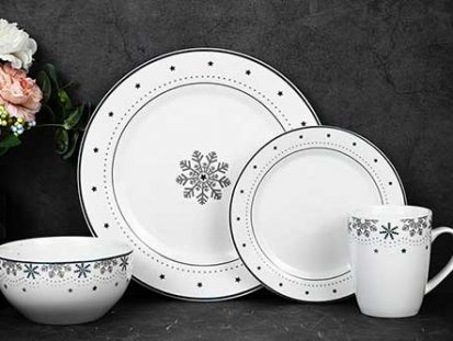 porcelain tableware snowflake design